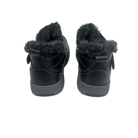 ORTHOFEET Siena women's black leather fur trimmed ankle boots sz 10.5 - Picture 3 of 8